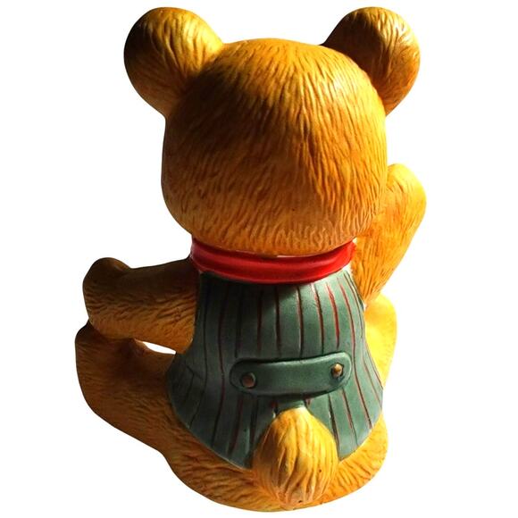 Vintage Ceramic Teddy Bear Revolving Music Box Pop Goes The Weasel - Picture 3 of 4